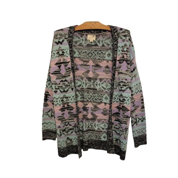LA Hearts Sweaters - LA Hearts Cardigan Sweater Boho Pastel Aztec Open Front Size Medium #367